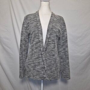 Eileen Fisher Gray Marbled Minimalist Office Siren Corpcore Pocketed Cardigan M